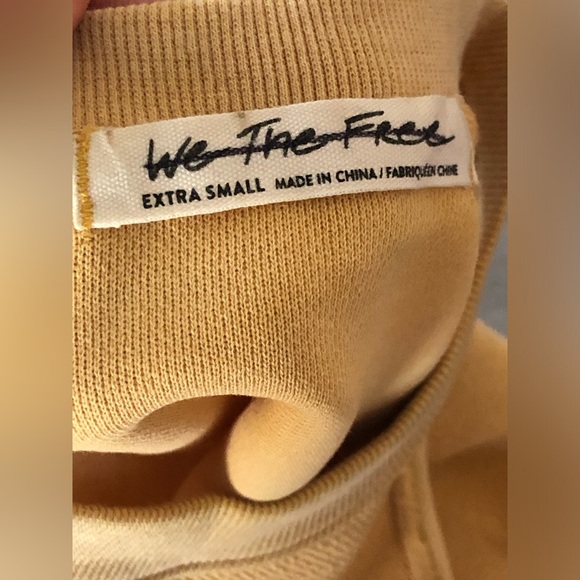 Free People/We the Free 100% Cotton Yellow/Mustard Colored Top - Picture 3 of 5